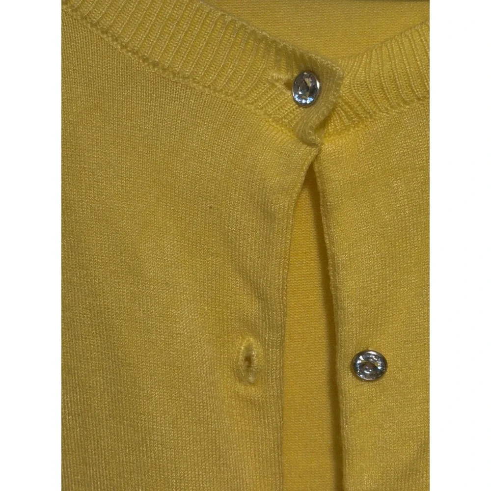 Express‎ Design Studio Yellow Rhinestone Button V-Neck Cardigan Medium RN55285